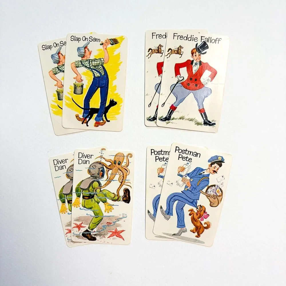 Vintage Old Maid Card Game Complete Whitman with Orig. Plastic Case White